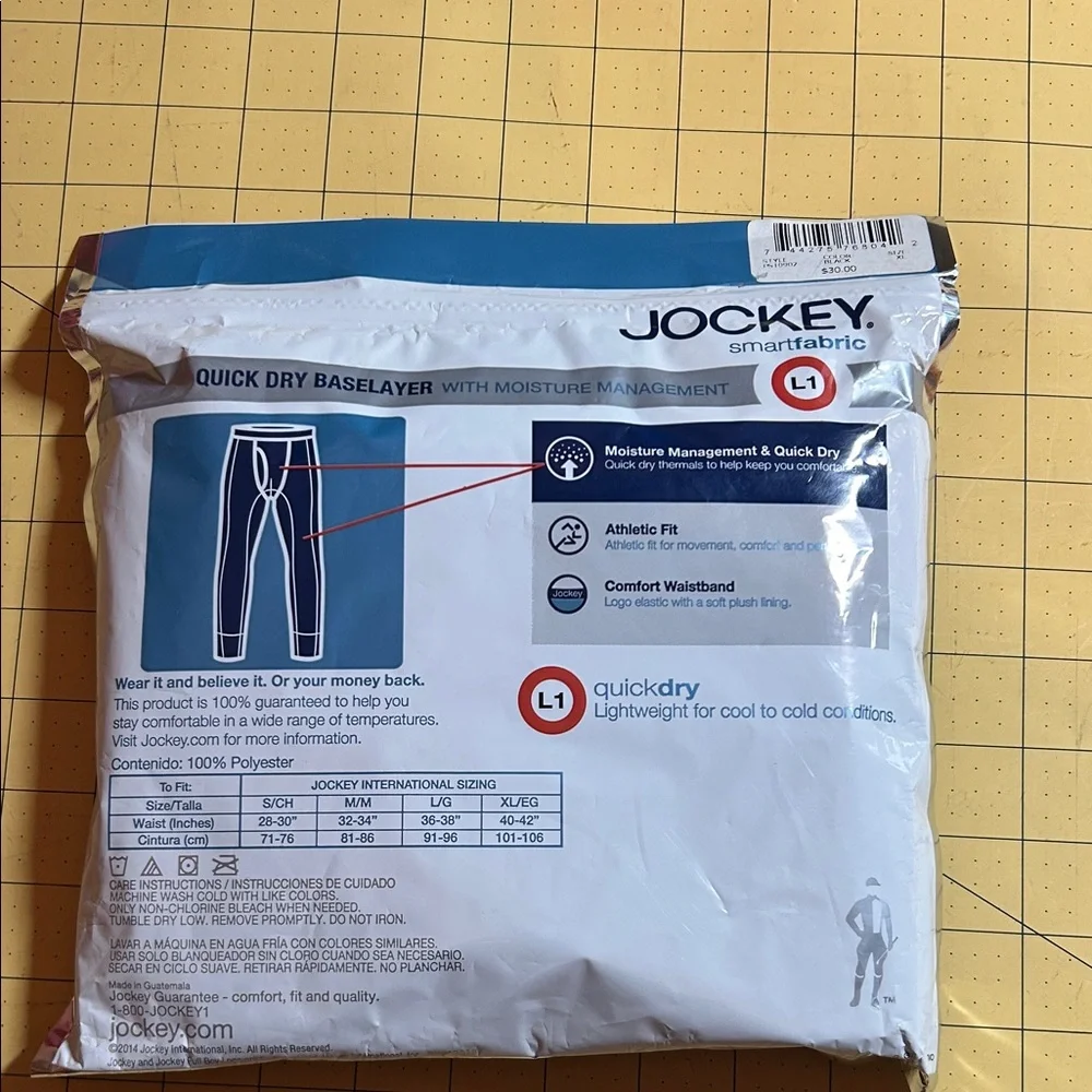 Jockey Men's Black Thermal Baselayer Pants - Picture 2 of 4